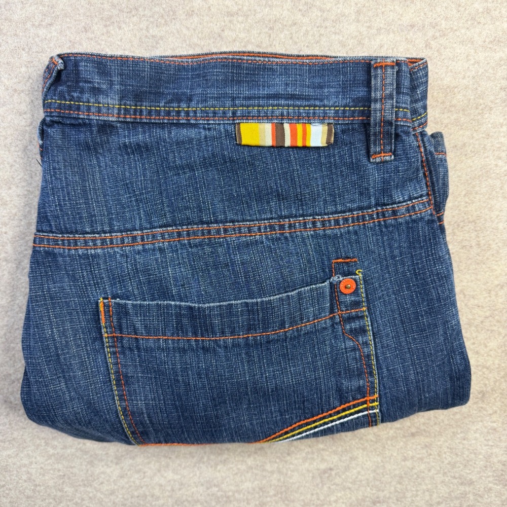 5ive Jungle & Co Mens 44 Jeans Dark Wash Contrast Stitch Wide Leg Streetwear